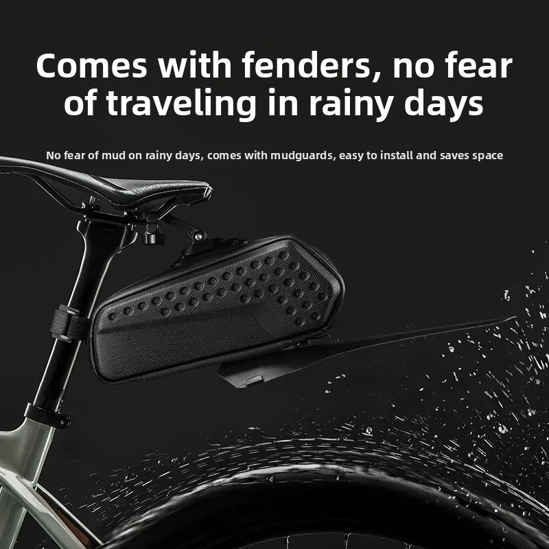 Bicycle Tail Pack with Hard Shell Rear Saddle Tube Pack Road Bike Mountain Bike Riding Accessories