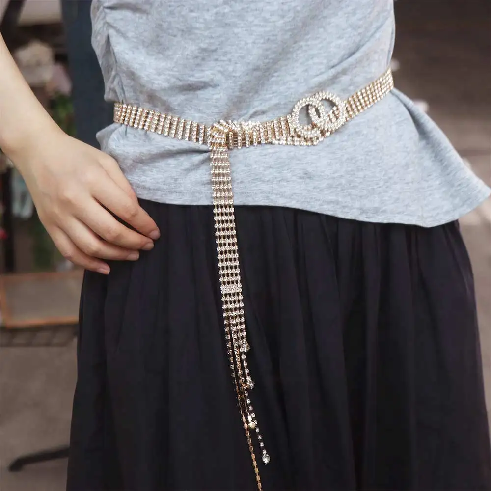 

Блестящая поясная цепочка с блестящими кристаллами, украшения для тела, пояс со стразами, модные роскошные женские цепочки на живот, свадебные декоративные