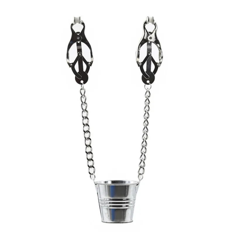 BDSM Female Nipple Clamp Metal Chain Nipples Clip Clitoral Breast Slave Vaginal Bucket Fetishism Bondage Set Vagina Stimulator