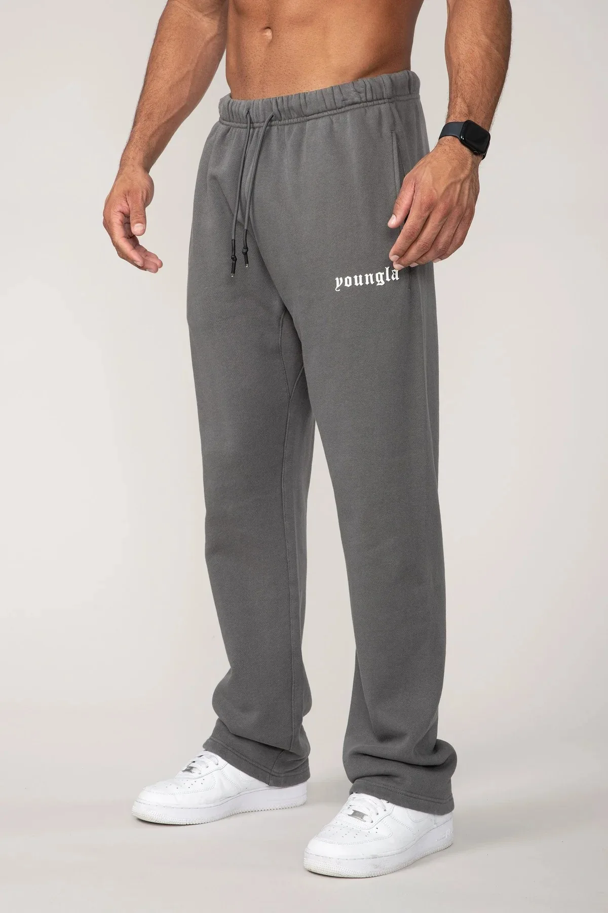 Pantalones de chándal de algodón para hombre, ropa de moda para gimnasio, deportes, Fitness, Jogging al aire libre, cintura media, cordón