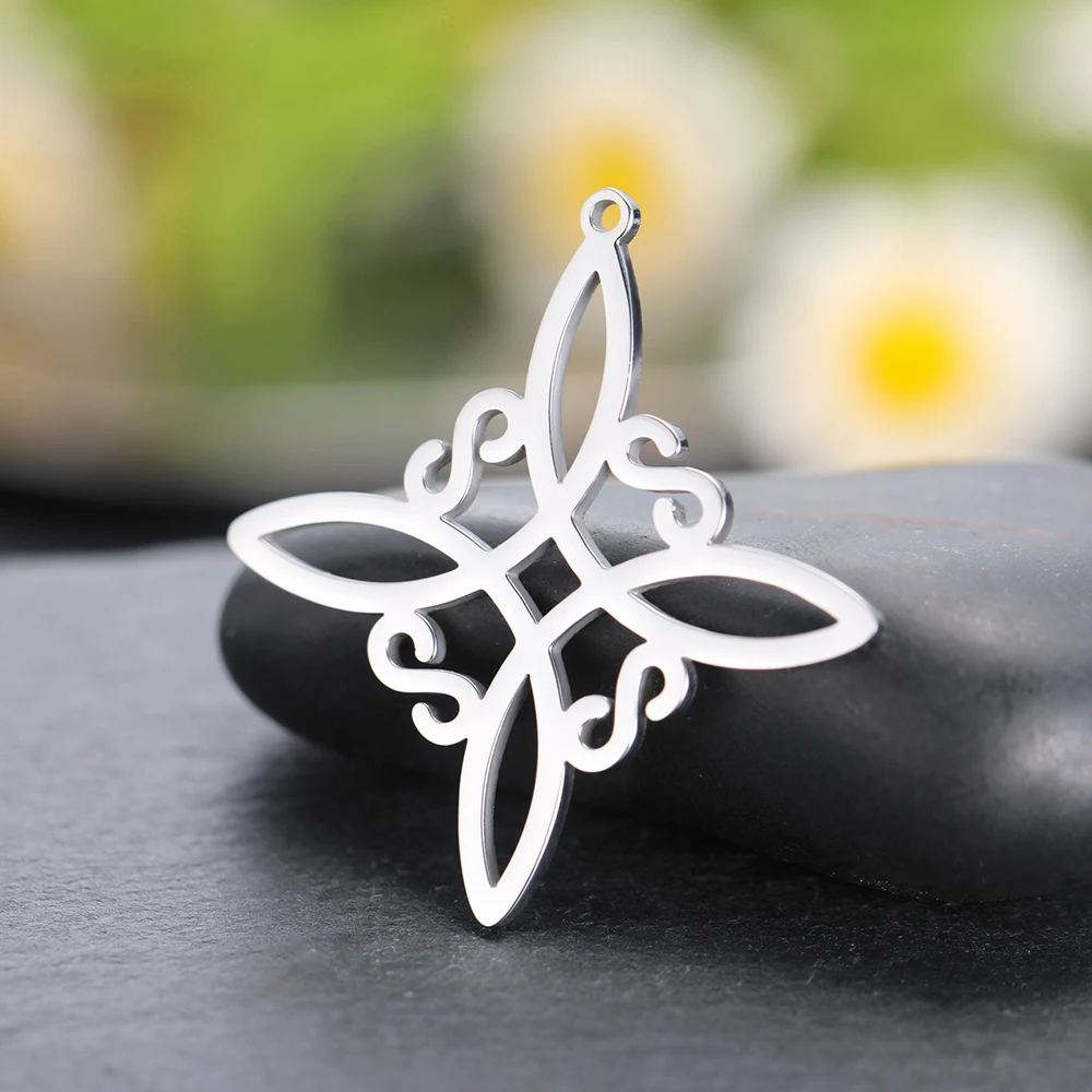 Dawapara Edelstahl Hexenknoten Charms für Halskette Ohrringe Trinity Knot Religiöse Symbole Anhänger DIY Schmuckherstellung – Detail 9