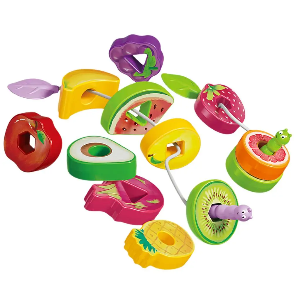 

Fruit Chuckling Toys for Toddlers Kids Block Blocks Light Stringing Lace up Child
