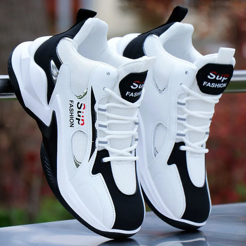 

Высокие баскетбольные кроссовки для мужчин, водонепроницаемая нескользящая спортивная обувь из мягкой кожи, студенческие кроссовки для бега, новинка осени 2025 г.