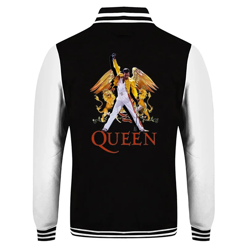 2021 Freddie Mercury new bomber jacket men\'s long-sleeved casual baseball uniform jacket