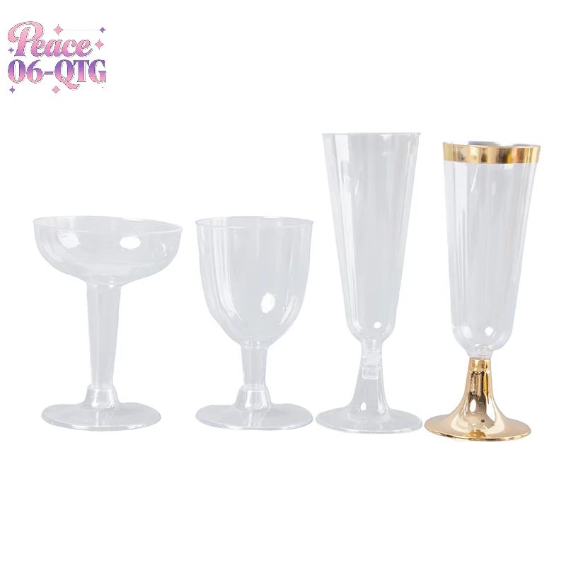 

10 шт. INS элегантные новые пластиковые флейты для шампанского одноразовые прозрачные пластиковые бокалы для шампанского для вечеринок блестящая прозрачная пластиковая чашка