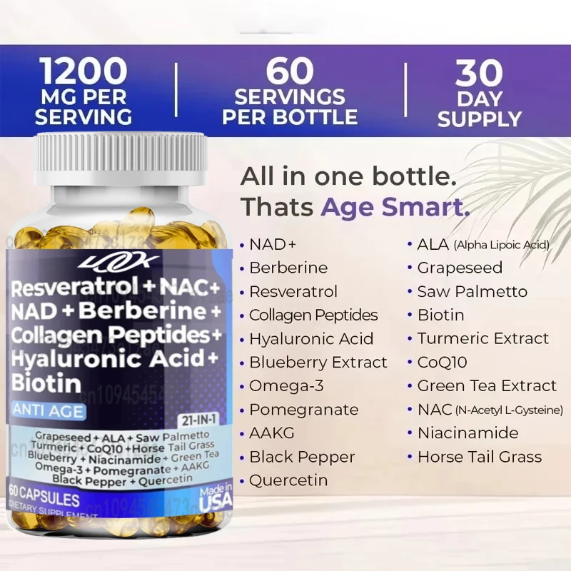 

Натуральные трансревератлольные капсулы Антиоксидантная добавка для антивозрастной иммунной системы и таблеток с функцией мозга