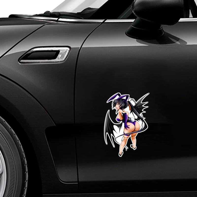 الشيطان الجمال شيطان فتاة ملصقات السيارات الإبداعية الكتابة على الجدران ملصق حائط من الفينيل مصد للسيارات جذع خدش المواد سيارة الديكور