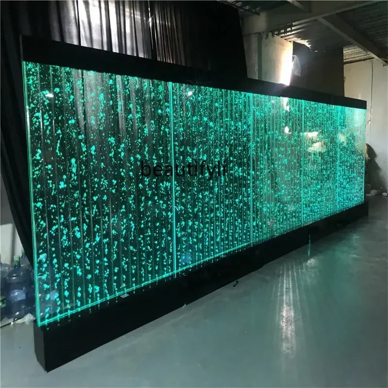 

Large Water Curtain Wall Water Bubble Wall Acrylic Screen Hallway Fake Fish Tank Partition Decoration