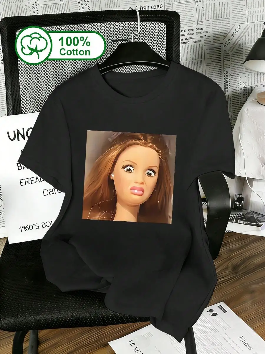 Women s 100% Cotton Short Sleeve T-Shirt, Featuring Exquisite Printed Design, Suitable For Outdoor Wear, Summer Clothing, Women s Graphic Print C
