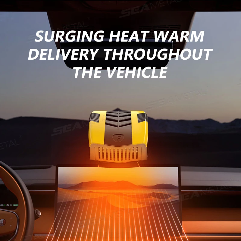 BLALION سخان سيارة 12 فولت مزيل ضباب الزجاج الأمامي ومزيل الصقيع 360 ° مروحة تبريد قابلة للدوران للتدفئة/التبريد، سخان إزالة الضباب التلقائي #4