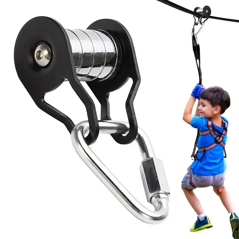 Slacklines Steel Pulley Slider Slacklines Pulley Sturdy Strong Load Bearing Training Supplies For Slacklines Rope