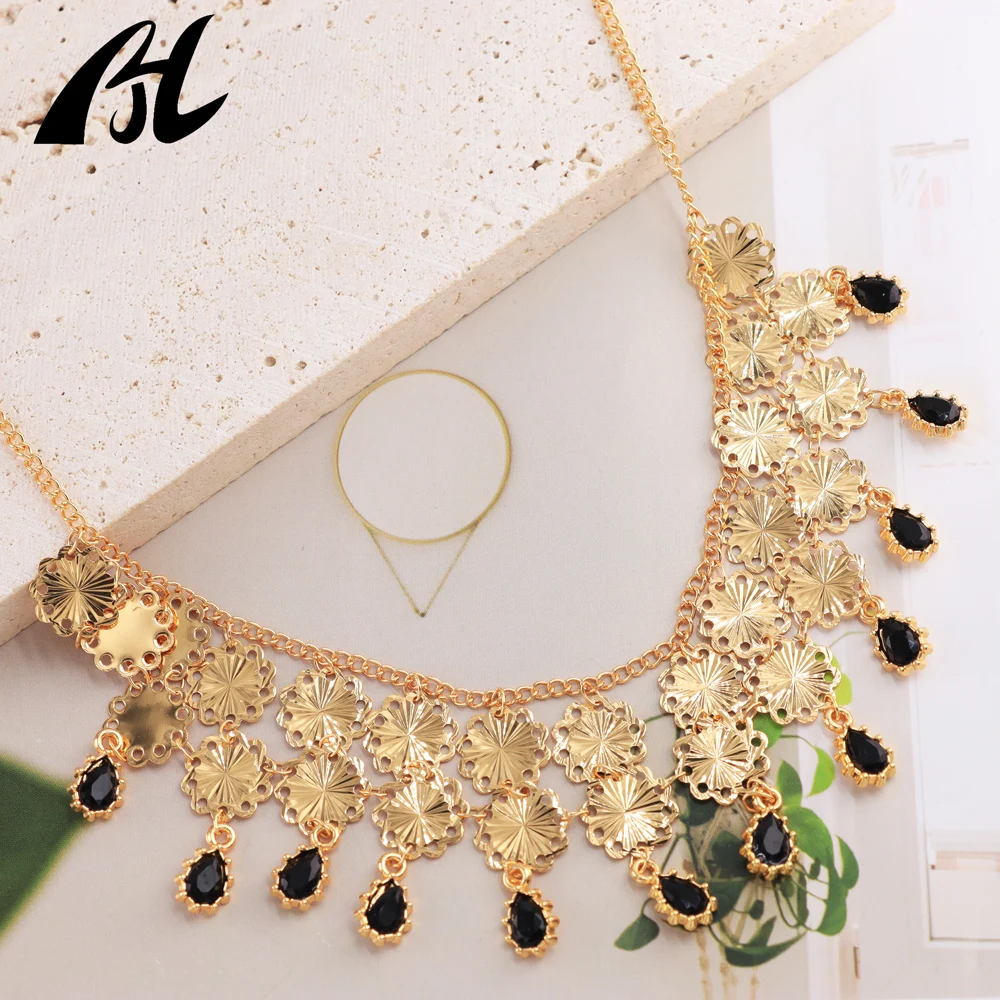 New Arrival Simple Classic Jewelry Brand Customized Bead Diamond Gemstone Charms 18k Gold Plated Choker Necklace For Women