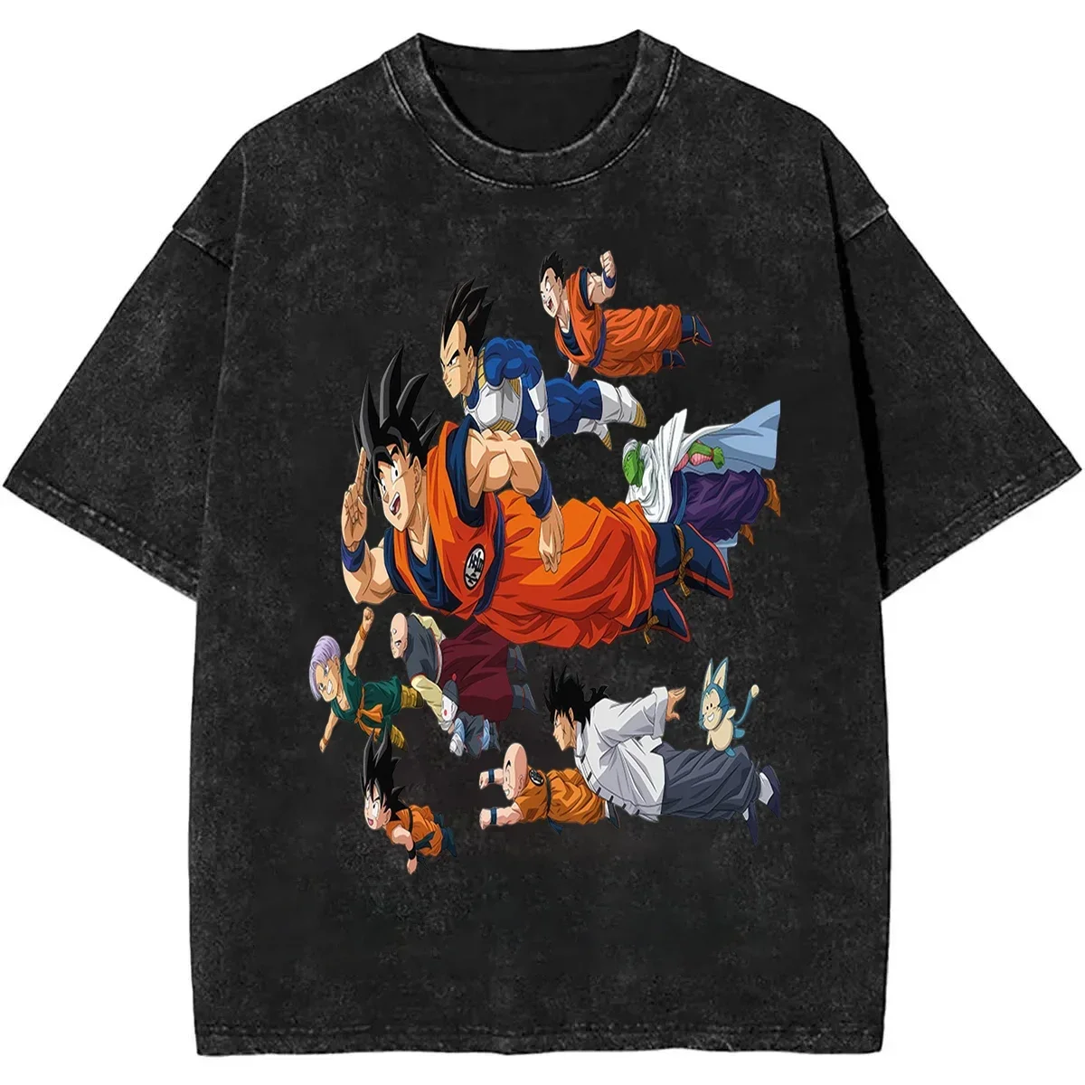 Camiseta con estampado de la portada de Dragon Ball de Anime, con Goku y Bulma, para hombre y mujer, informal, de manga corta, de algodón, estilo vintage, holgada