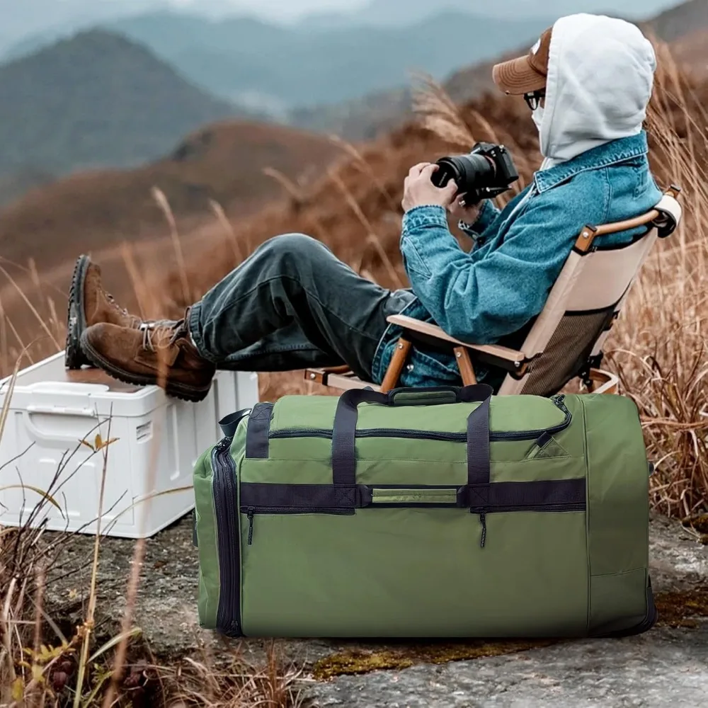 กระเป๋าเดินทางแบบมีล้อขนาด 110 ลิตร/120 ลิตร - ดีไซน์ไม่หย่อนคล้อย 28 นิ้ว สำหรับบรรทุกของหนัก กระเป๋าเดินทางกันน้ำพร้อมสายสะพายและช่องแบ่ง