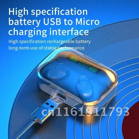 TG01 Earbuds In Ear Bluetooth-compatible V5.1 LED Digital Display Rechargeable Earphones Portable Hands-free with Microphone