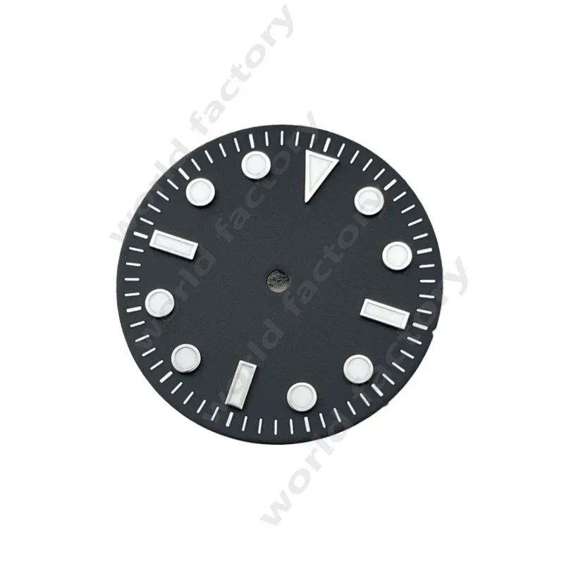 NH35 Dial SUB Water Ghost Surface Mechanical Watch Modified Accessories Pointer Case Blue-green Luminous, Diameter 28.5mm