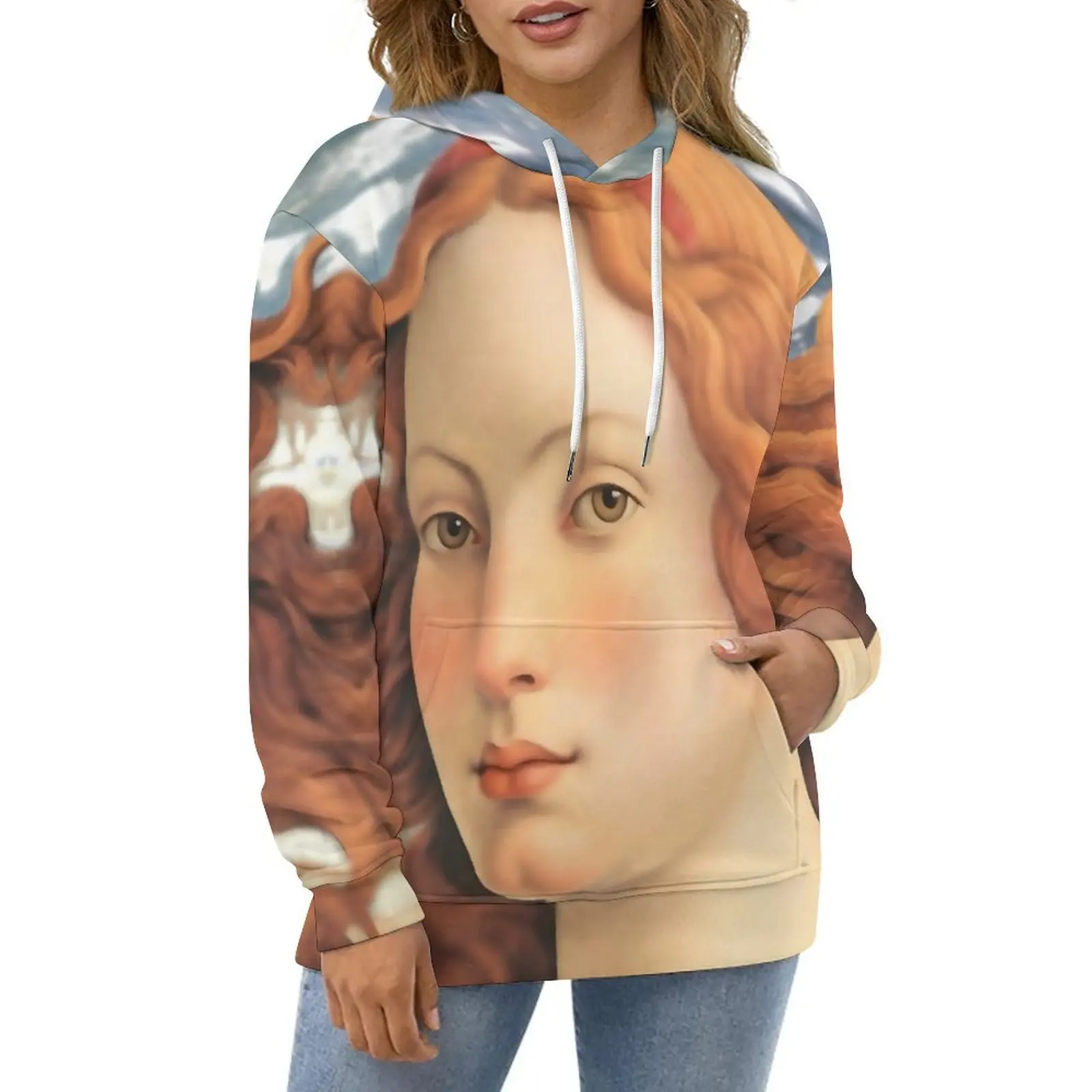 

Venus by Sandros Botticelli Hoodies Long Sleeve Portrait of Goddess Casual Hoodie Autumn Street Style Oversize Loose Sweatshirts