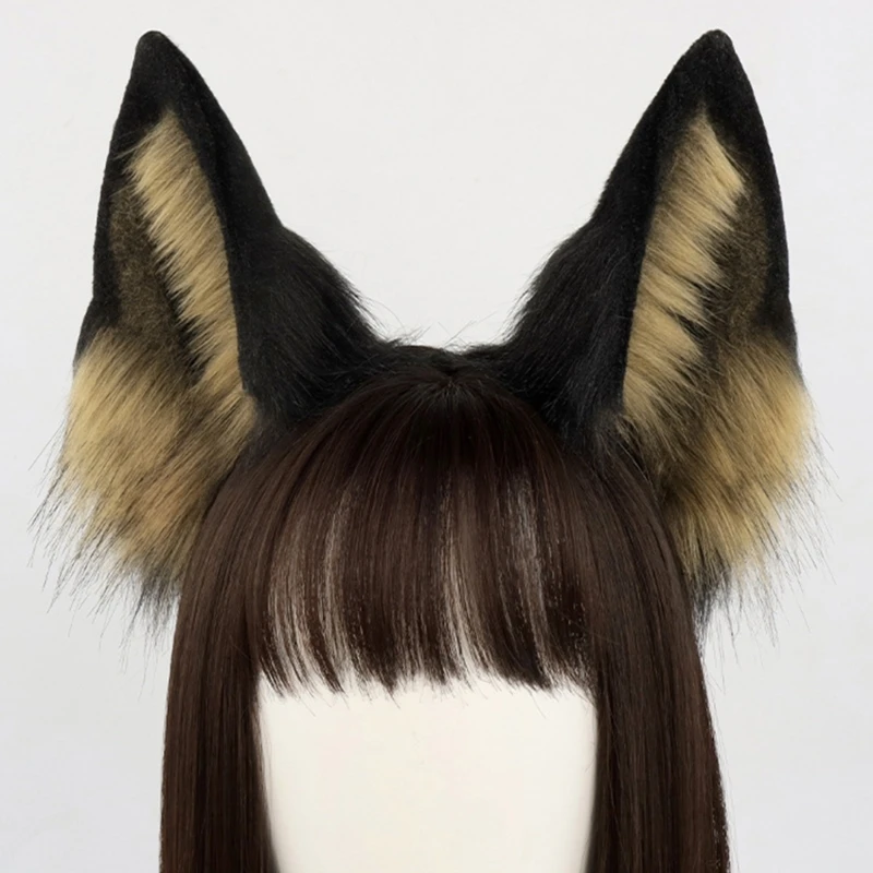 Handmade Halloween Wolf Dog Ears Tail Cosplay Accessories Animal Hair Band Wolf Tail for Women Girls Party Dress up Costume