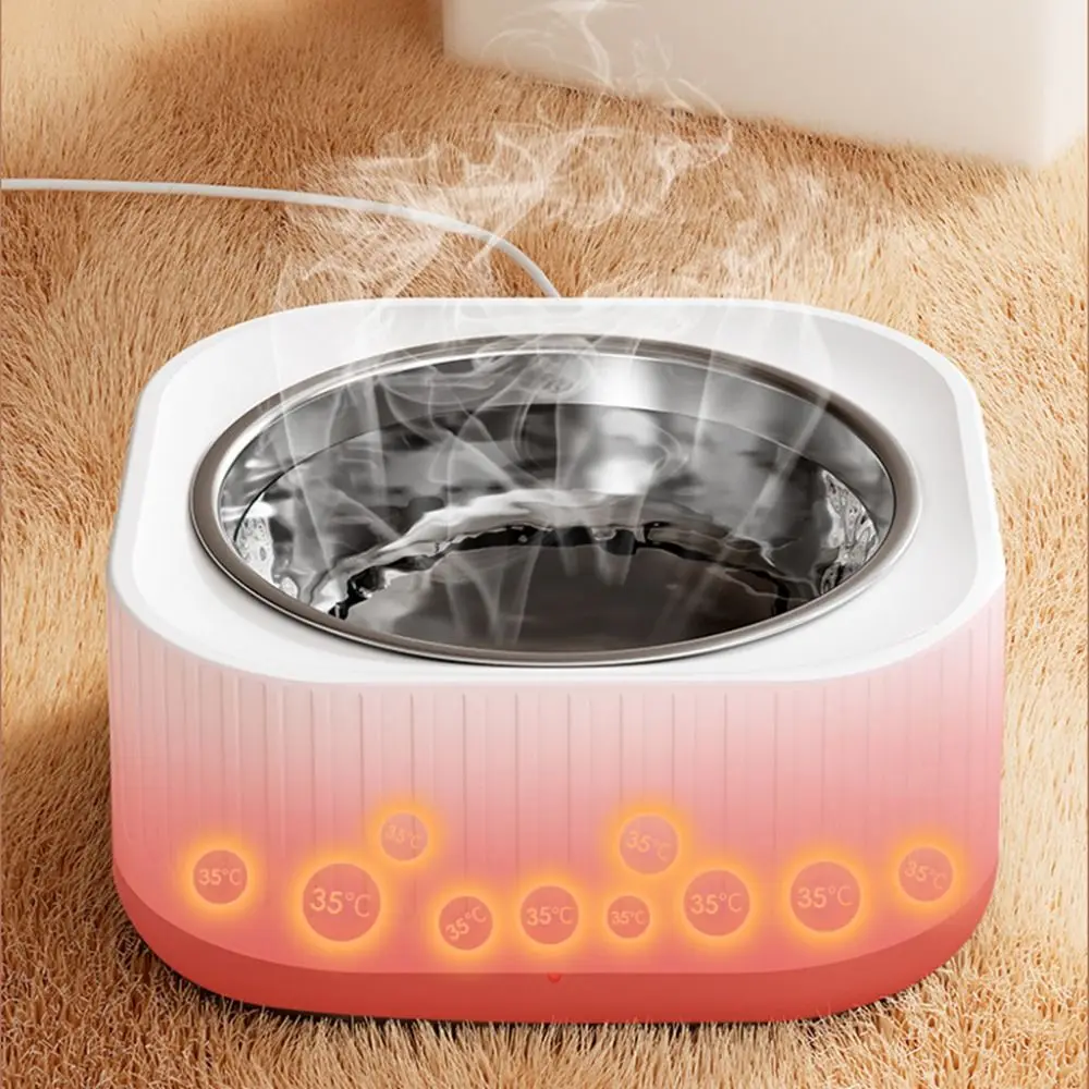 ABS Holder Constant Temperature Cat Bowl Removable 220V CCC 2 Plug Cat Heating Water Bowl Non-Skid Floor-standing