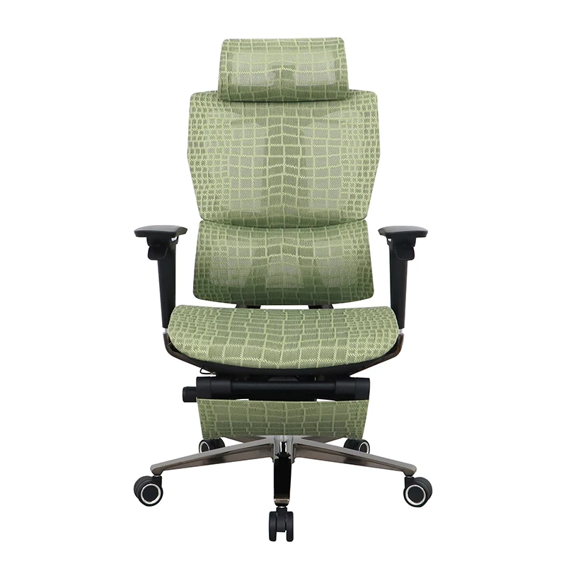 Versatile Green Executive Game High Back Rotating Mesh Ergonomic Office Desk Chair with Footrest