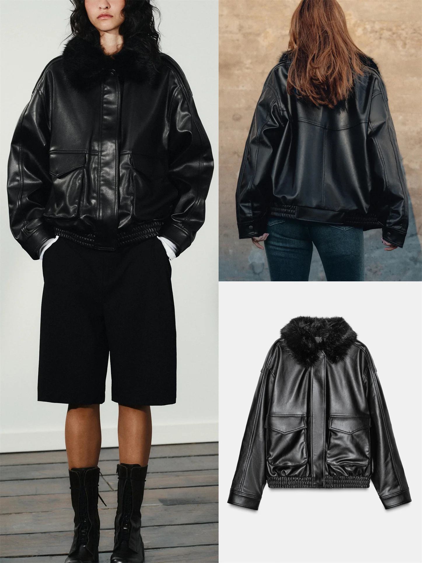 Faionable انفصال الفراء الاصطناعي طوق Jaet المرأة قسط يشعر ملابس خارجية الخريف الشتاء جديد Sle 43478 #1