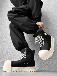 Niche Couple Bread Trendy Big Head High-top Men's and Women's Platform Heightening Boots American High Street Style Board Shoes