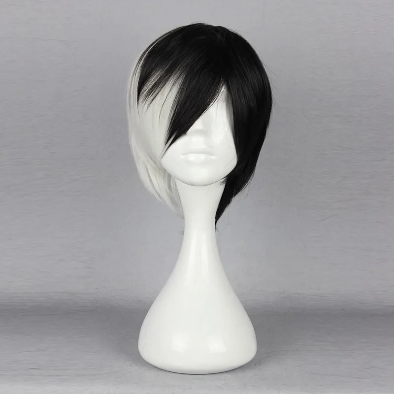 Peluca de anime, Danganronpa, cuerpo masculino de oso blanco y negro, peluca de cosplay, peluca de hombre, fresca y potente