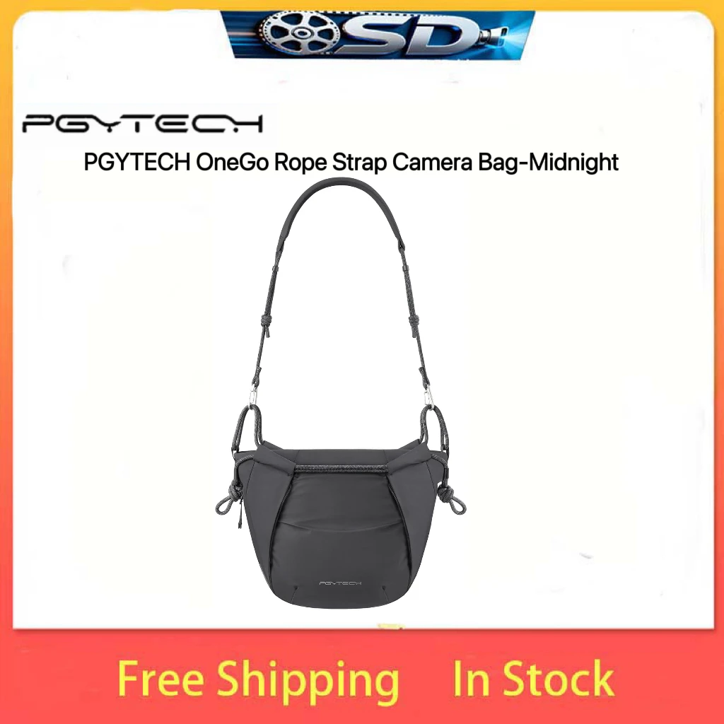 PGYTECH OneGo Camera Bag with Rope Strap Midnight Black Compact Travel Photography Bag for DSLR Mirrorless And Action Cameras