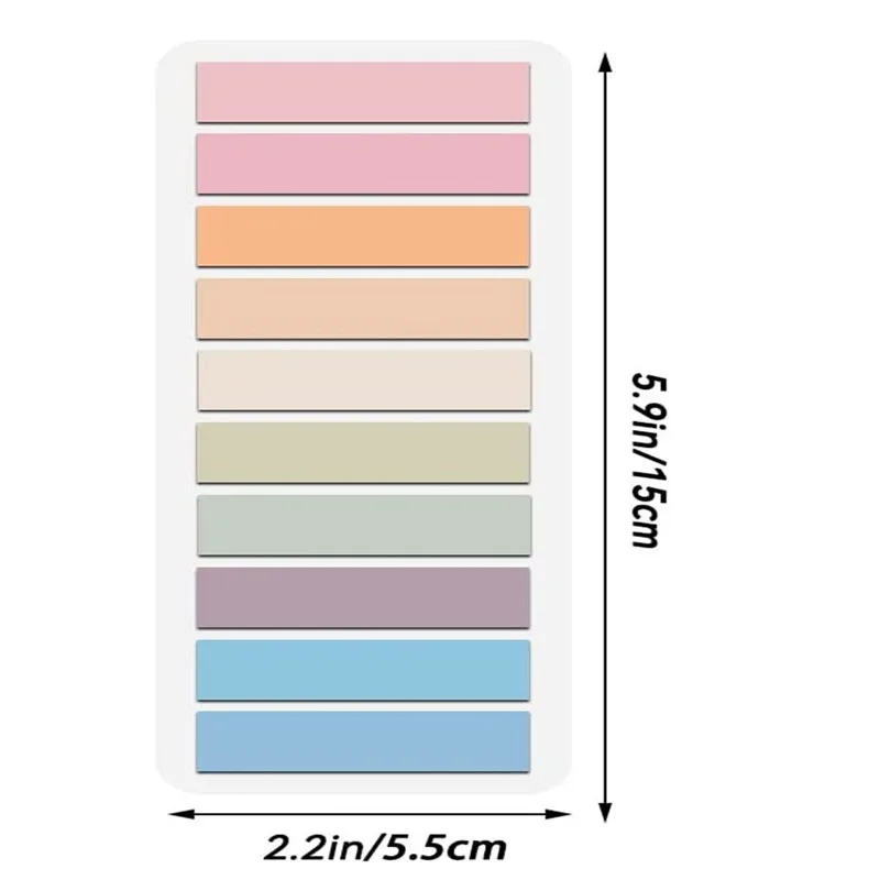 200 Sheet Morandi Transparent Fluorescent Index Tabs PET Arrow Flags Sticky Note for Page Marker Planner Stickers Office School