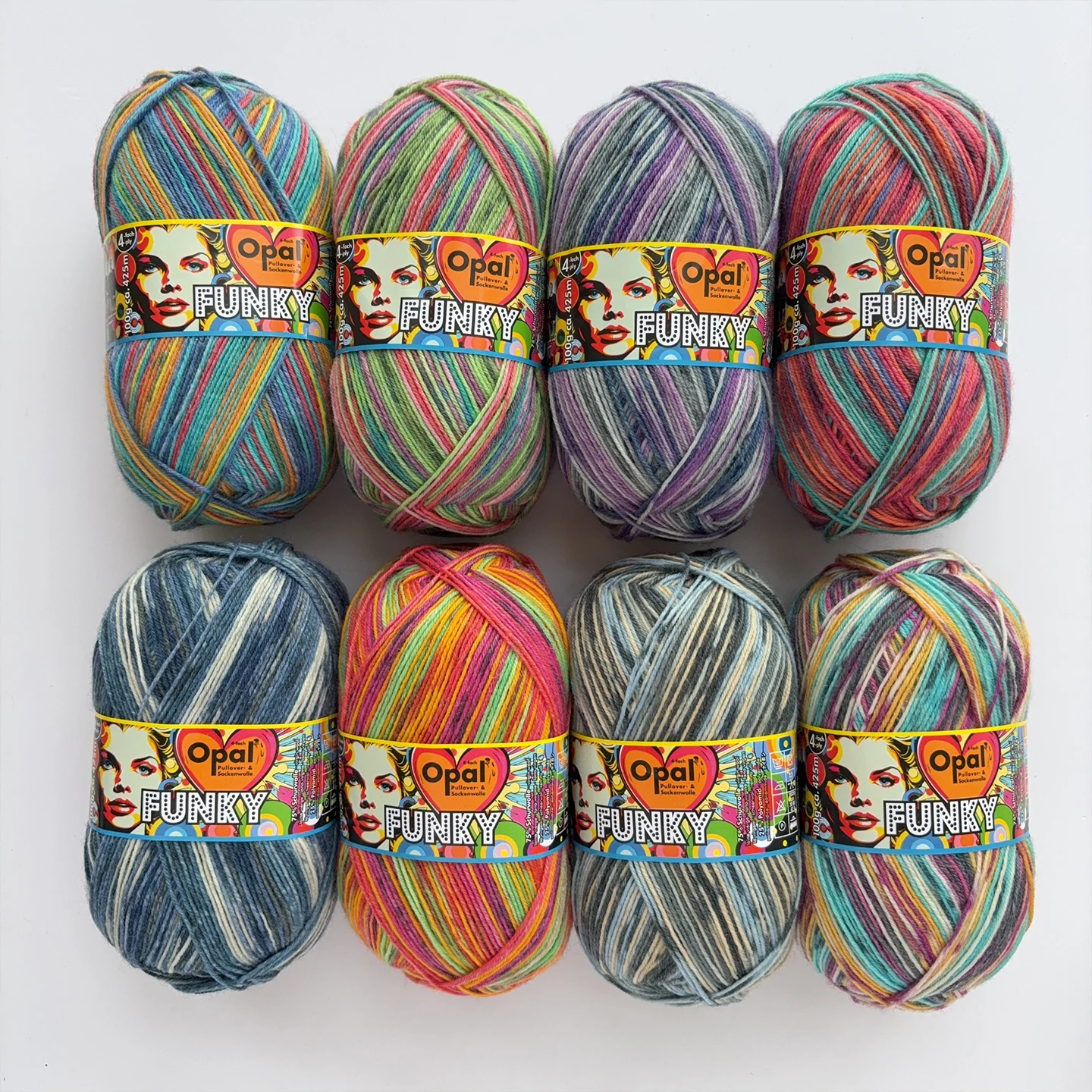 1 Ball 100g Opal Funky Sock Yarn, 75% Wool 25% Polyamide/ Nylon Socks Knitting Yarn