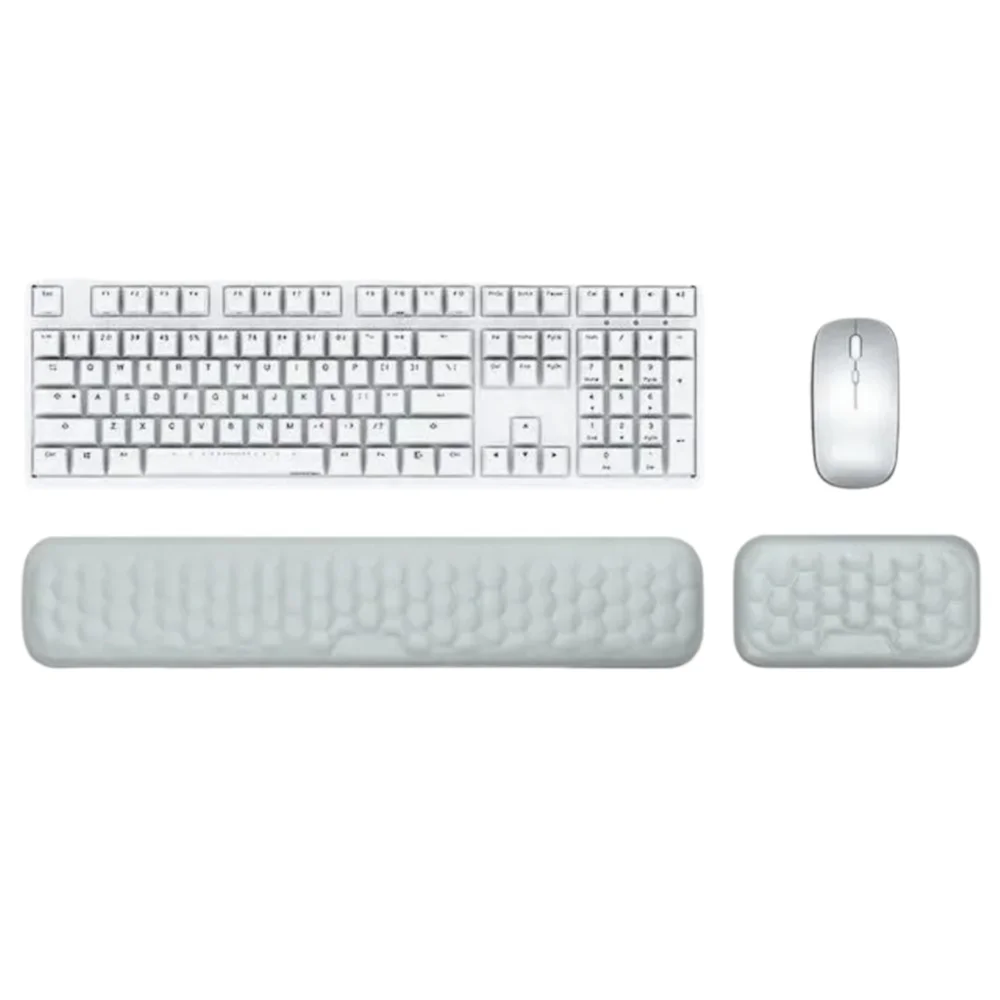 

2Pcs/Set Slow Rebound Mouse Wrist Support Pad Wrist Rest Creative Wristband Mouse Mat PU Non-Slip Base Honeycomb Massage