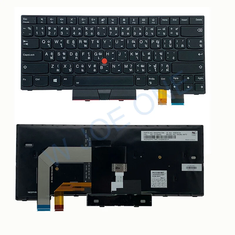 A+ 01HX452 ДЛЯ Lenovo Thinkpad T470 A475 T480 A485 Тайская клавиатура с подсветкой