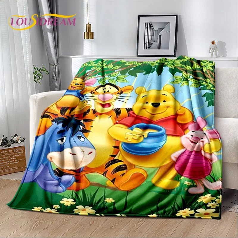 Winnieとpoohの漫画の毛布,柔らかいフランネルの毛布,ベッドルーム,ソファ,ピクニック,アウトドア,レジャー,子供へのギフト