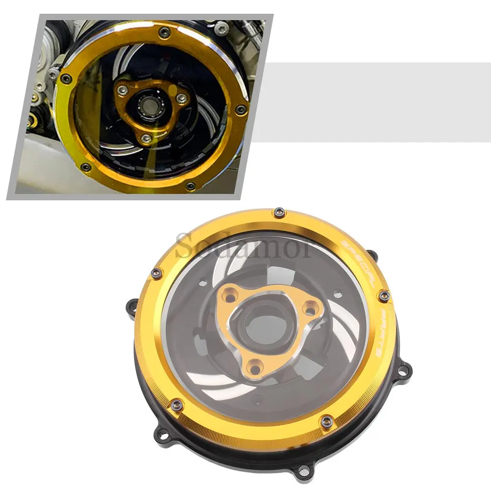 

Motorcycle Accessory Front Clear Engine Clutch Cover Pretector CNC Aluminum For DUCATI MULTISTRADA V4 2021 2022 2023 2024