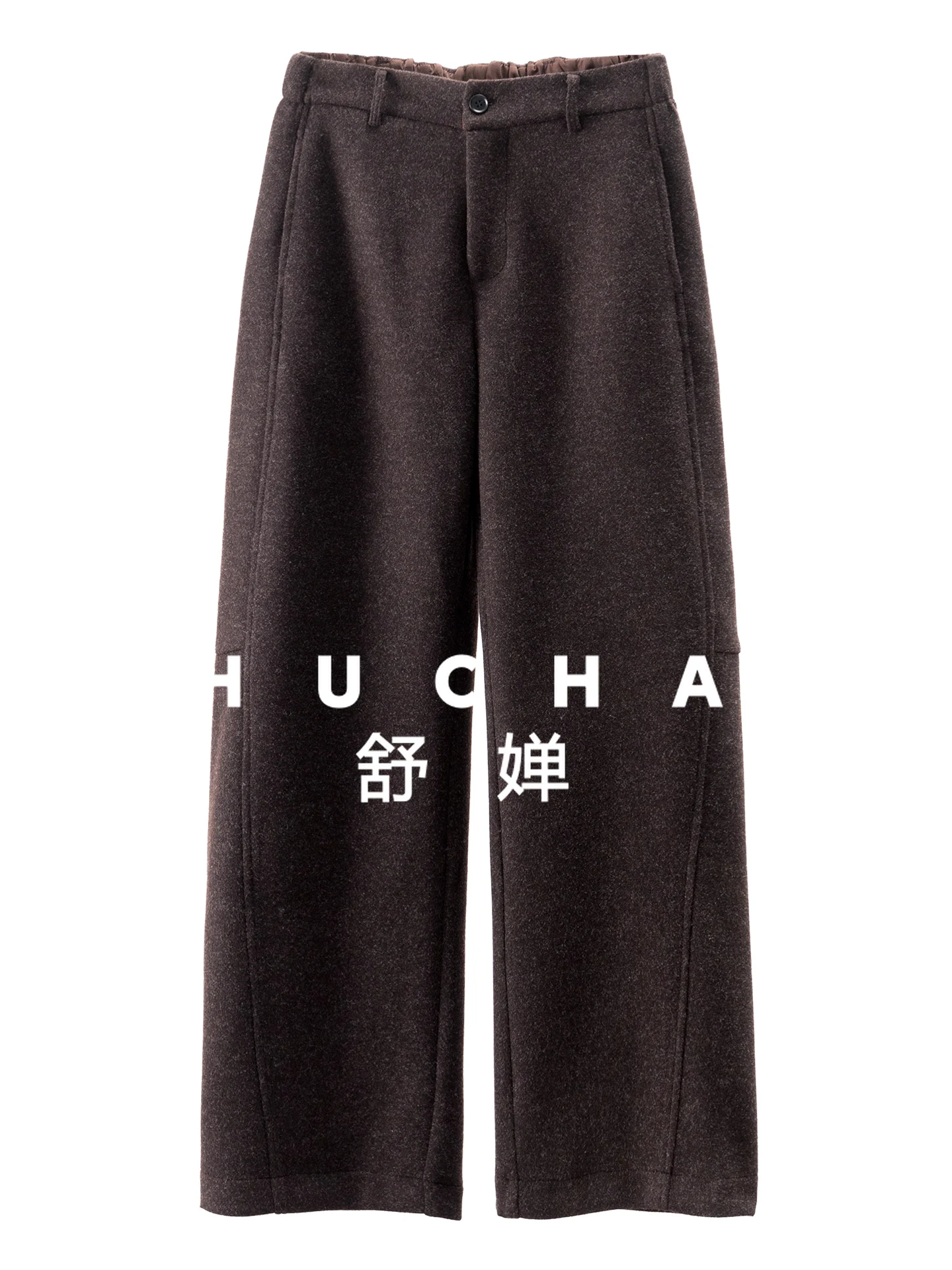 

Pantalones Mujer Winter Soft Waxy Pendant Vertical Cut Wide Leg Sickle Thickened Woolen Pants Women 16J7