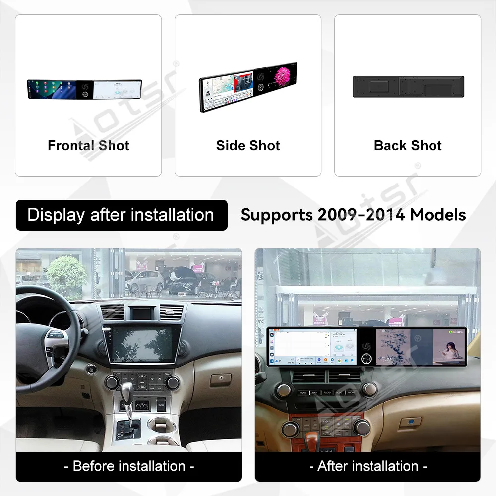 For Toyota Highlander 2009-2014 Android 15 12.3