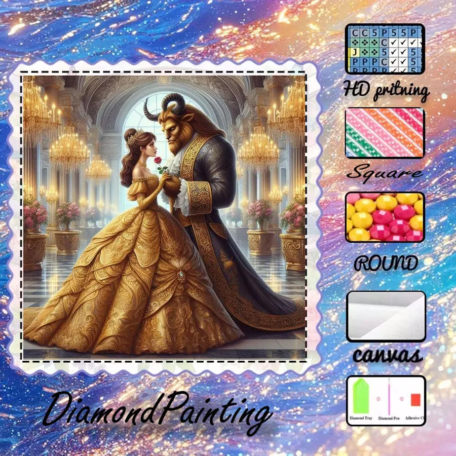 

1 Piece - 5D-DIY - Flocking Cloth - Special Drill Bits - Diamond Painting Set - Castle Ball - Mosaic - Diamond Art
