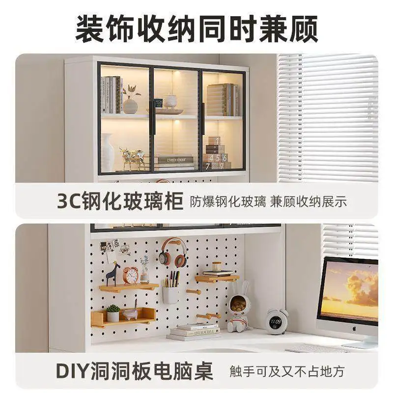 

Hole board computer desk household desk bookshelf integrated table bedroom student simple study table corner writing table