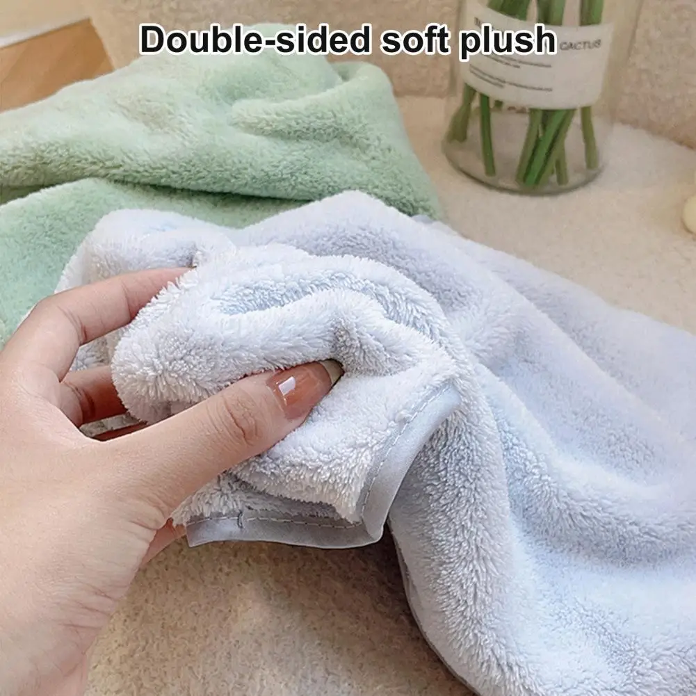 Hand Towel Thickened Super Absorbent Coral Fleece Hangable Cleaning Cloth Rag