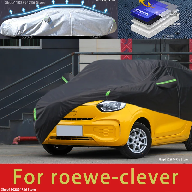 

For Roewe Clever Fit Outdoor Protection Car Covers Snow Cover Sunshade Waterproof Dustproof Exterior black car cover