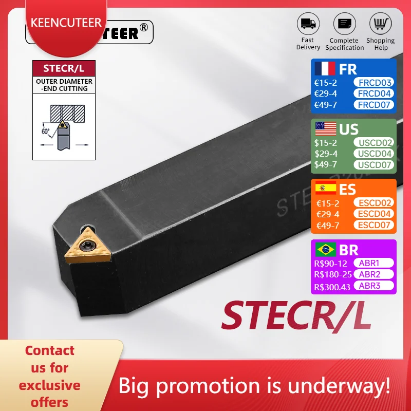 

Внешний токарный инструмент STECR STECR1616 STECR2020 STECR2525 режущий стержень токарный станок с ЧПУ поворотный держатель