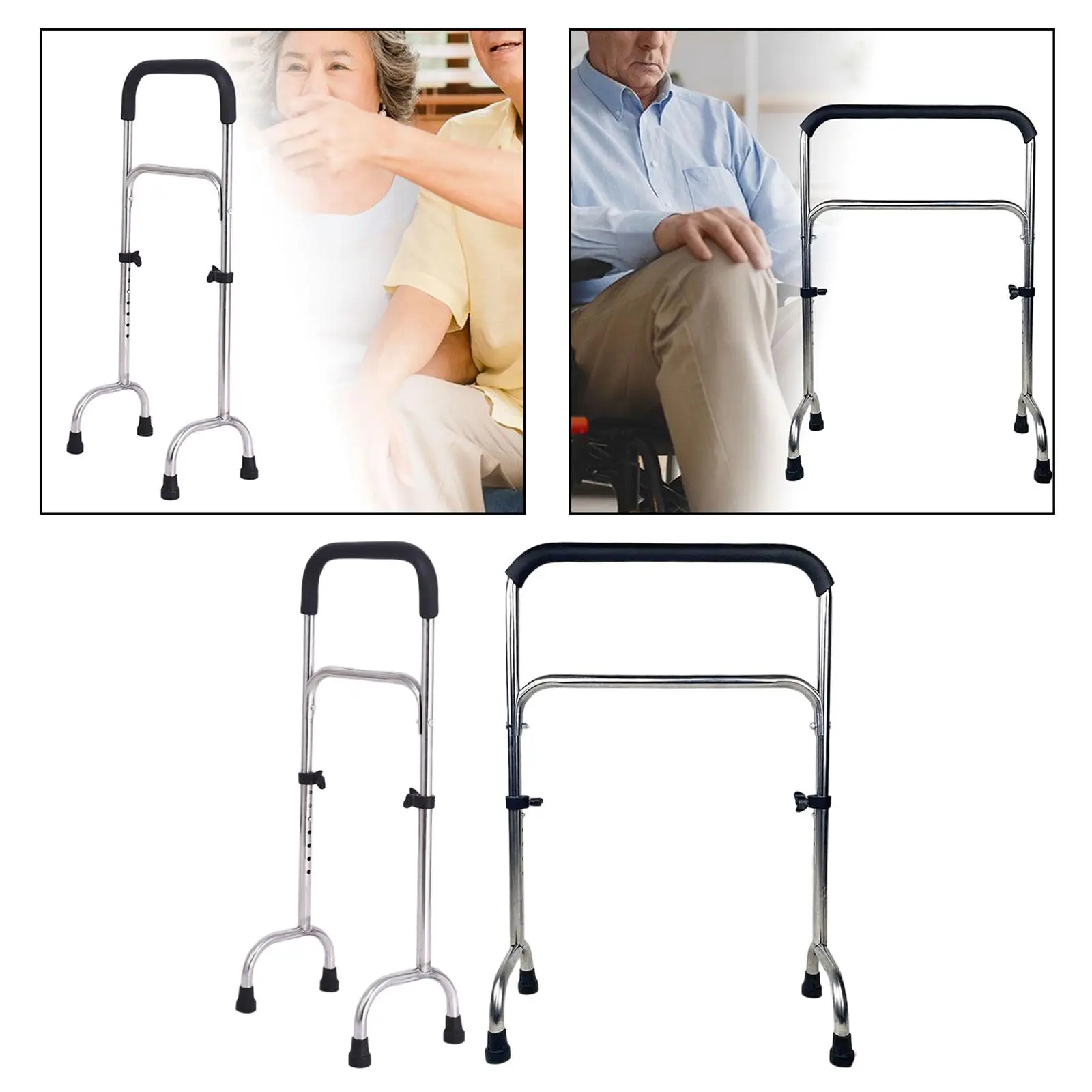 

Walking Stick Adjustable Height Stainless Steel Anti Skid Lightweight u shape Ergonomic Hand Cane for Men Women mother Fathers