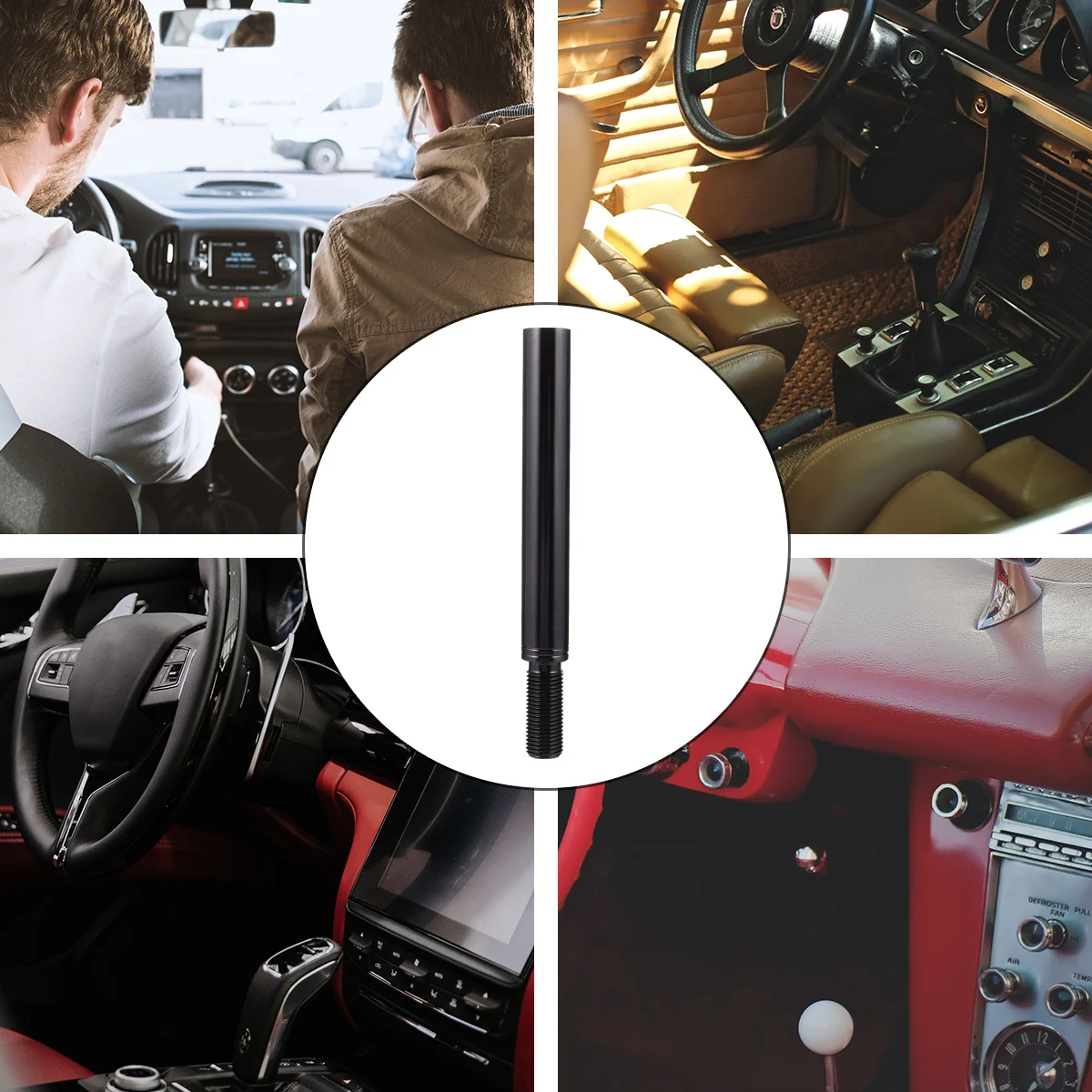 

1pc Gear Lever Extension Shifter Stick Aluminum Alloy Car Accessories Durable Lightweight For Automobile Shift Knob