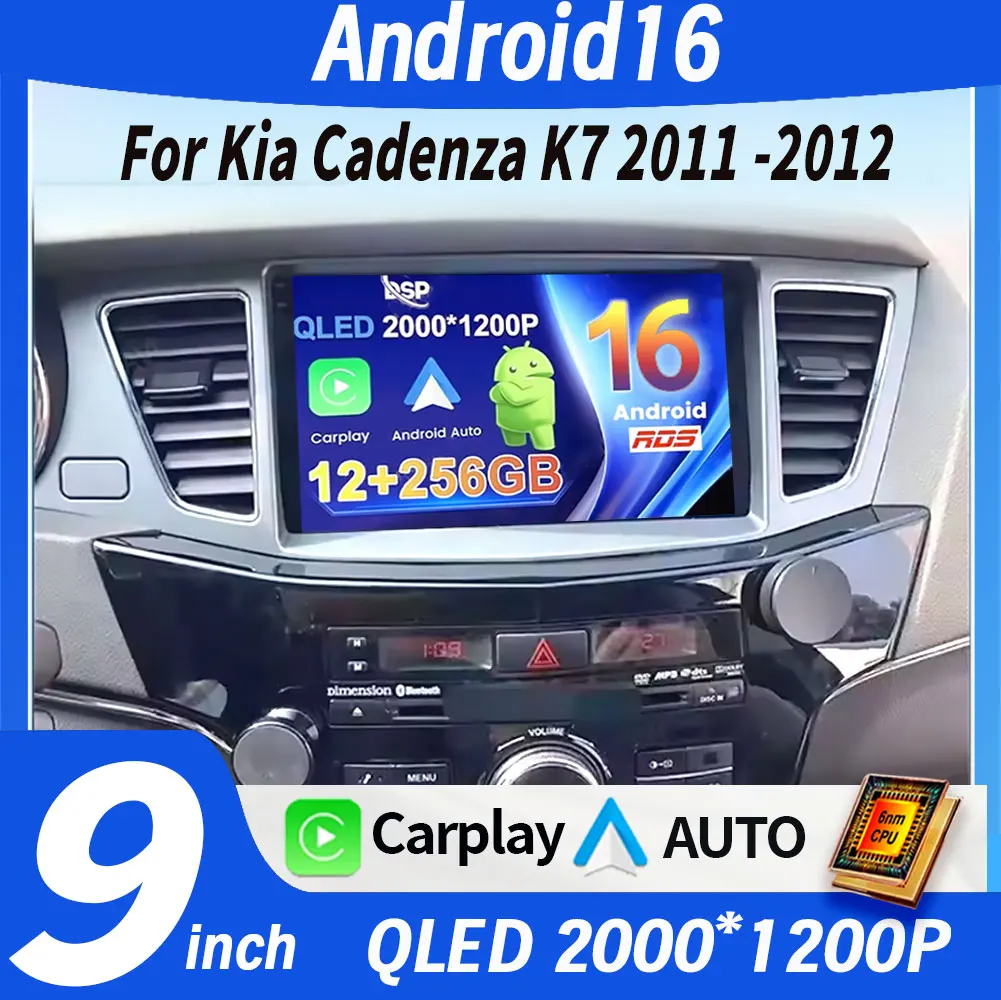 

Android 16 Carplay Auto For Kia Cadenza K7 2011 2012 Car Radio WIFI Player Multimedia srereo Navigation Video BT Head Unit GPS