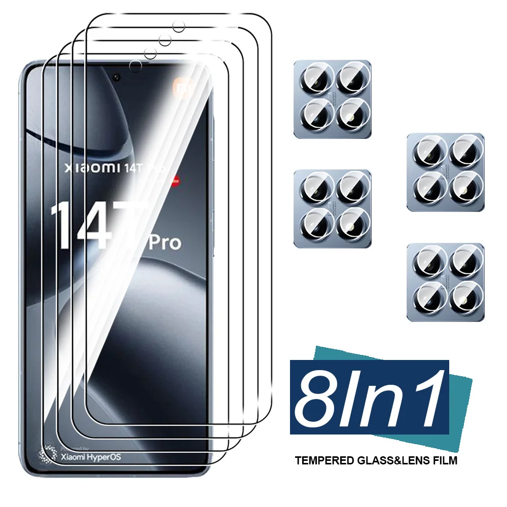 8in1 For Xiaomi 14T Pro Tempered Glass Camera Film Screen Protector for Xiaomi Mi14T 13T Xiaomi13T Xiaomi14T 13TPro 14TPro Glass