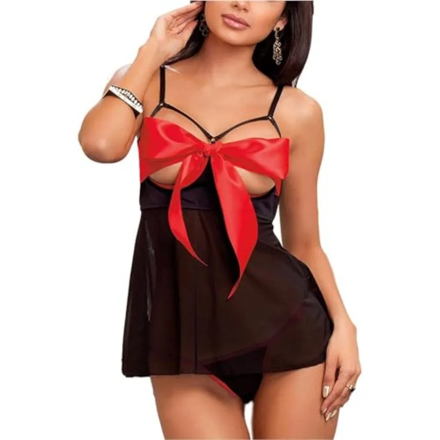 

Unwrap Me Babydoll Red Bow Lingerie Set Sleepwear