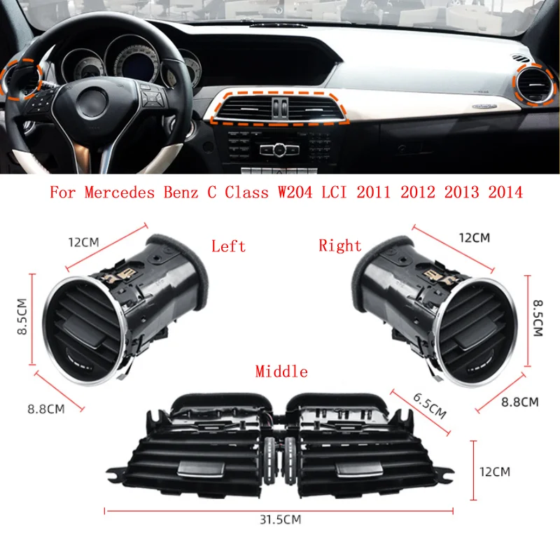 

LHD RHD Car Central Left Right Air Conditioning AC Vent Grille Assembly For Mercedes Benz C Class W204 LCI 2011 2012 2013 2014