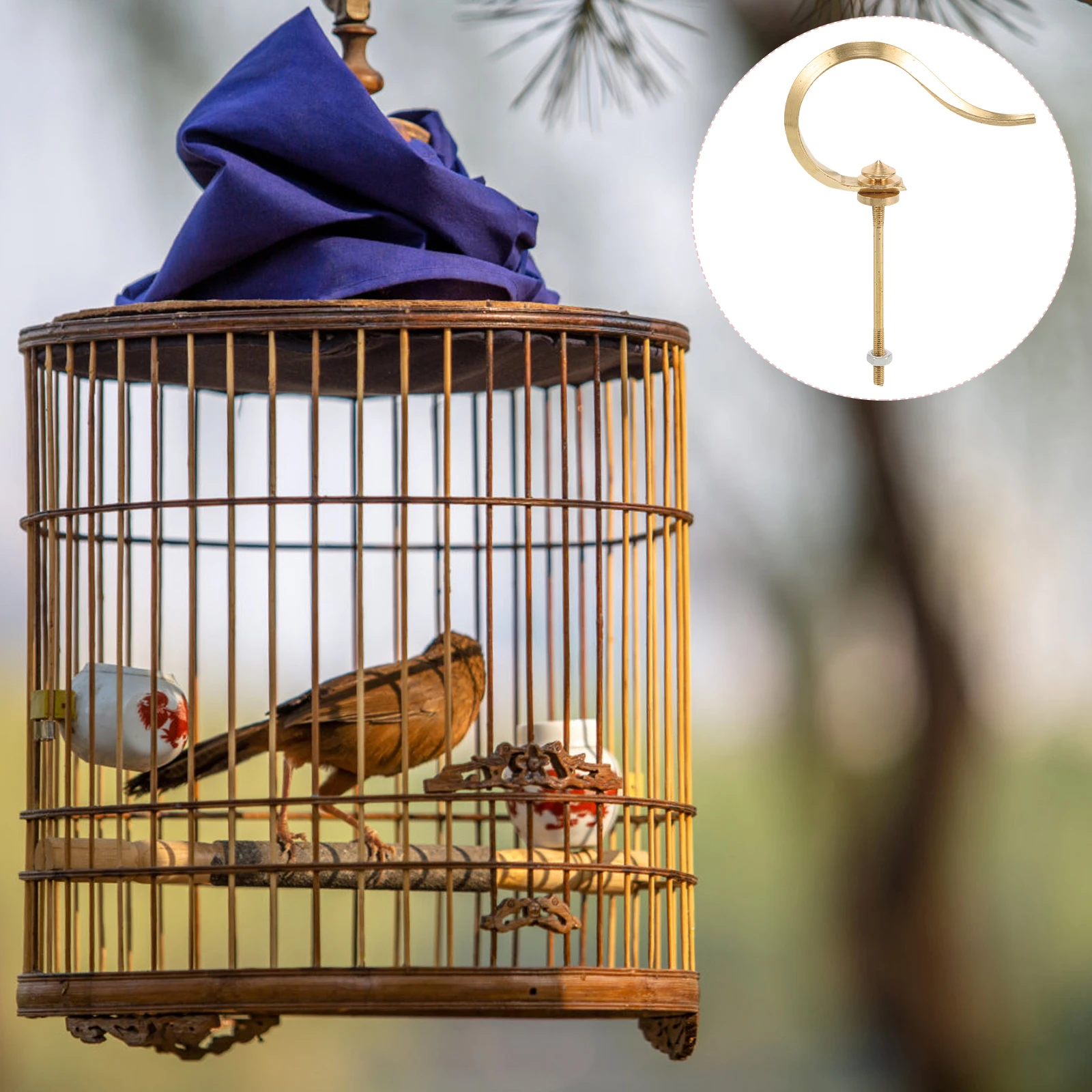 

Brass Bird Cage Hook Small Multipurpose Hooks for Hanging Pet Cage Accessories Durable Stylish Indoor Outdoor Safe Secure