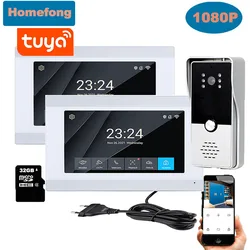 Zones Efong-Interphone vidéo sans fil, moniteur intérieur 7 pouces, interphone vidéo, télécommande mobile intelligente Tuya, appel de déverrouillage, WiFi, 1080P