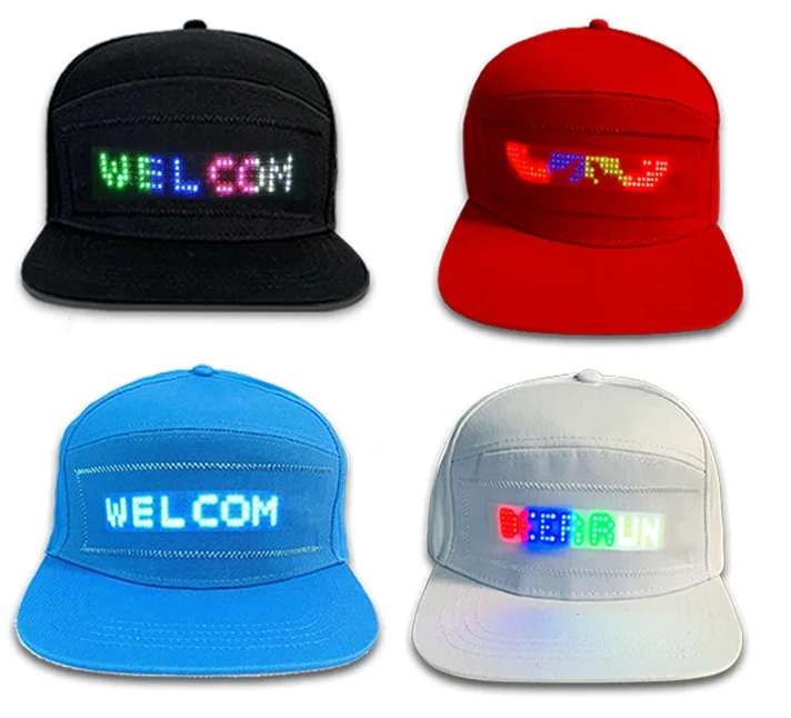 Smart LED Display Hat RGB Color Scrolling Information Editable DIY Christmas Party Atmosphere Duckbill Hat for Festive Fun